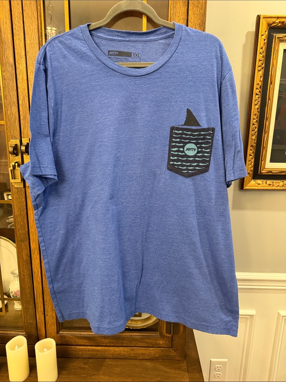 Jetty Men's Short-Sleeve Pocket Tee in Heather Blue